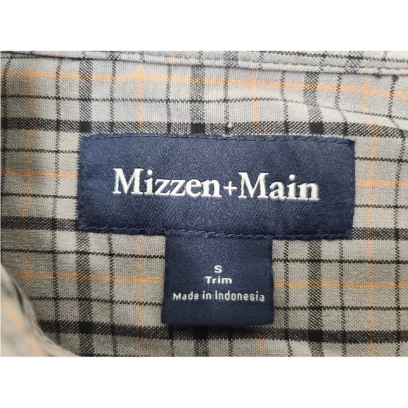 Mizzen + Main City Flannel Nickel Houston Plaid Size S Trim Mens - Picture 3 of 8